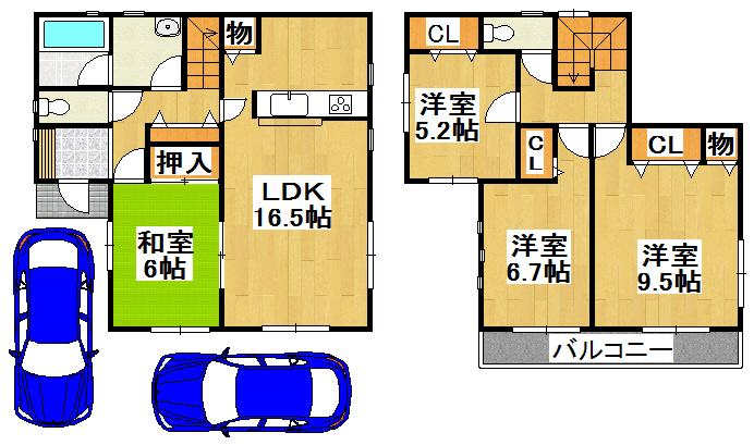 Floor plan. 28,900,000 yen, 4LDK, Land area 132.03 sq m , Building area 102.86 sq m