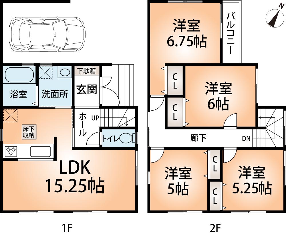 Floor plan. (No. 3 locations), Price 23.8 million yen, 4LDK, Land area 81.27 sq m , Building area 101.24 sq m
