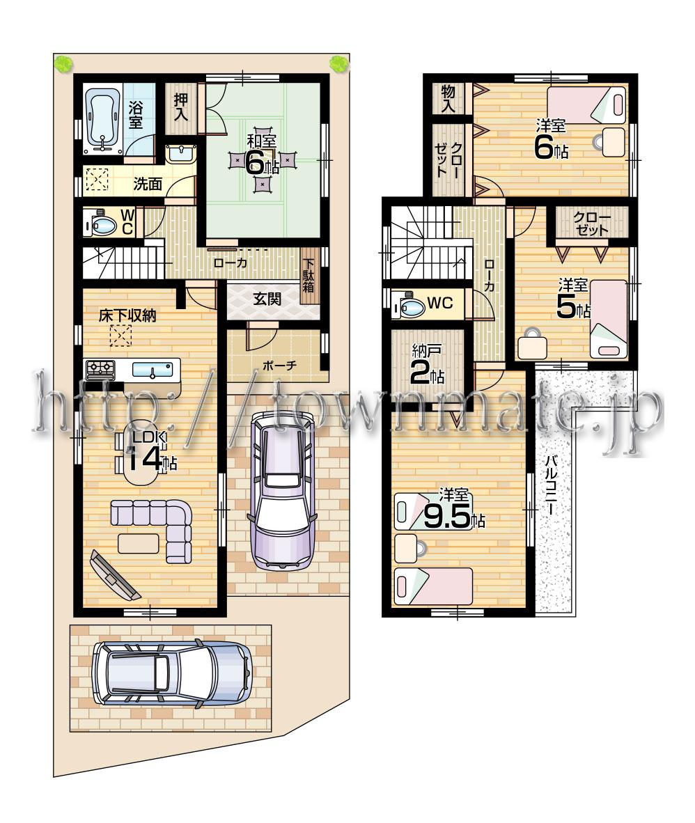 Floor plan. (4 Building), Price 25,800,000 yen, 4LDK+S, Land area 106.56 sq m , Building area 96.79 sq m
