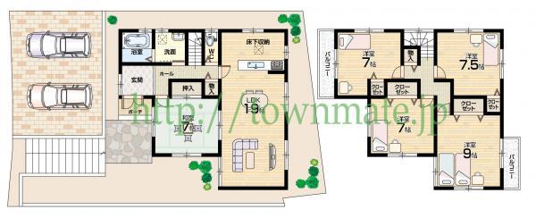 Floor plan. 35,800,000 yen, 5LDK, Land area 200 sq m , Building area 123.12 sq m 2 No. floor plan land area 200.00 square meters building area 123.12 square meters