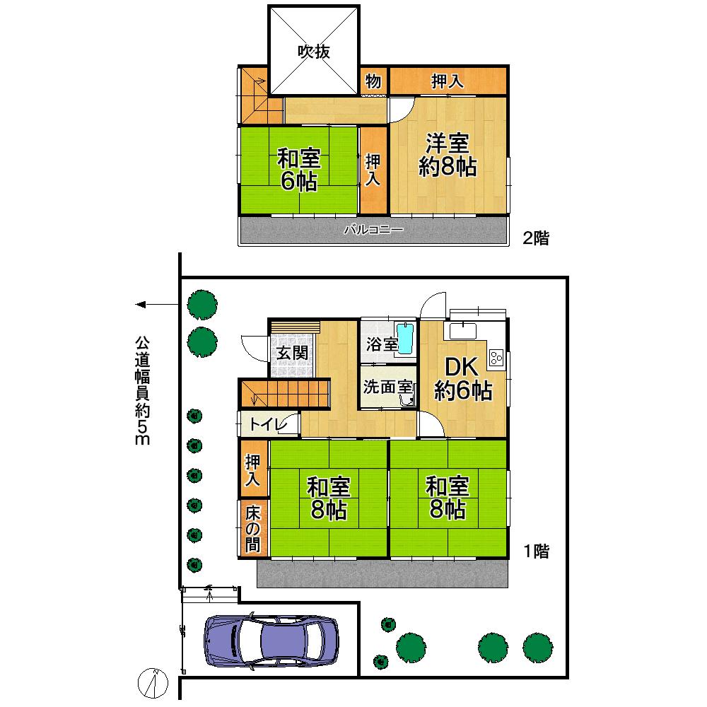 Floor plan. 34,800,000 yen, 4DK, Land area 203.46 sq m , Building area 100.95 sq m