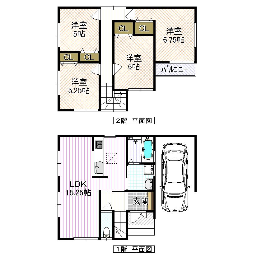 Floor plan. (No. 3 locations), Price 21,800,000 yen, 4LDK, Land area 81.27 sq m , Building area 101.24 sq m