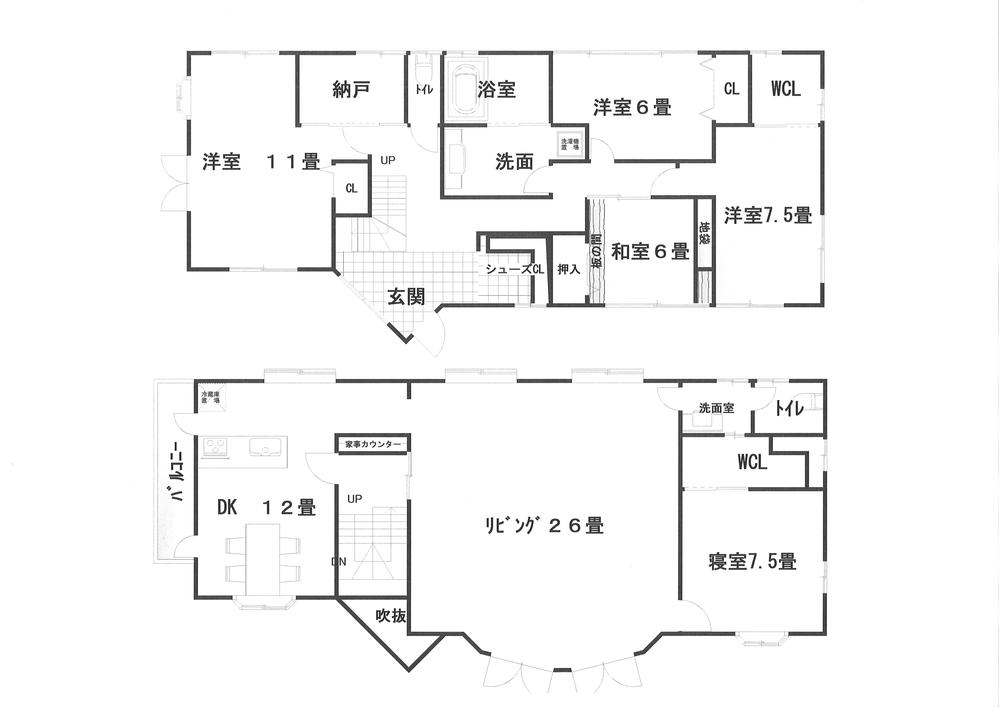 Floor plan. 42,800,000 yen, 5LDK + S (storeroom), Land area 232.7 sq m , Building area 186.11 sq m