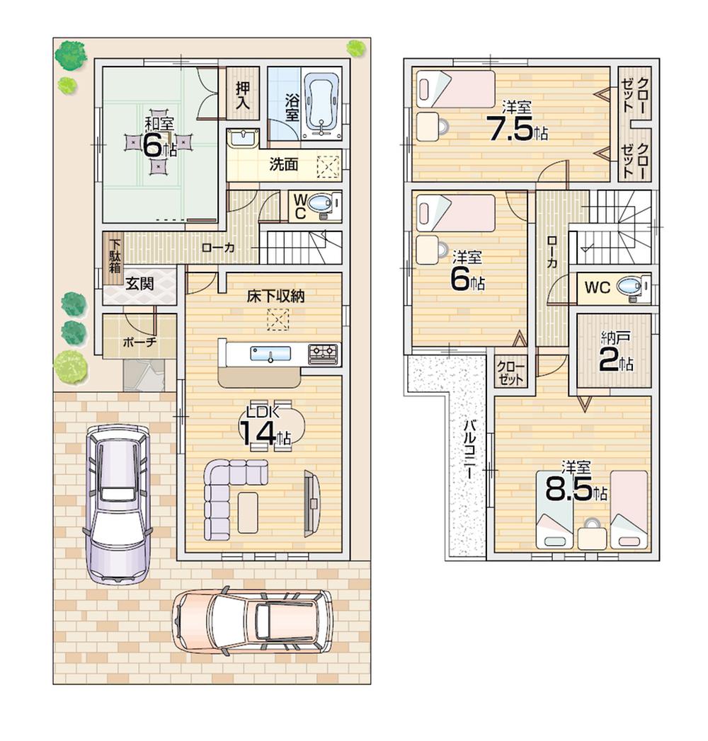 Floor plan. (No. 3 locations), Price 25,800,000 yen, 4LDK, Land area 110.82 sq m , Building area 98.01 sq m