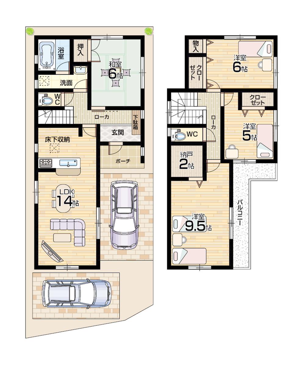 Floor plan. 25,800,000 yen, 4LDK + S (storeroom), Land area 110.82 sq m , Building area 98.01 sq m