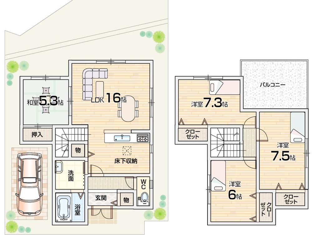Floor plan. 32,800,000 yen, 4LDK, Land area 130.59 sq m , Building area 98.55 sq m