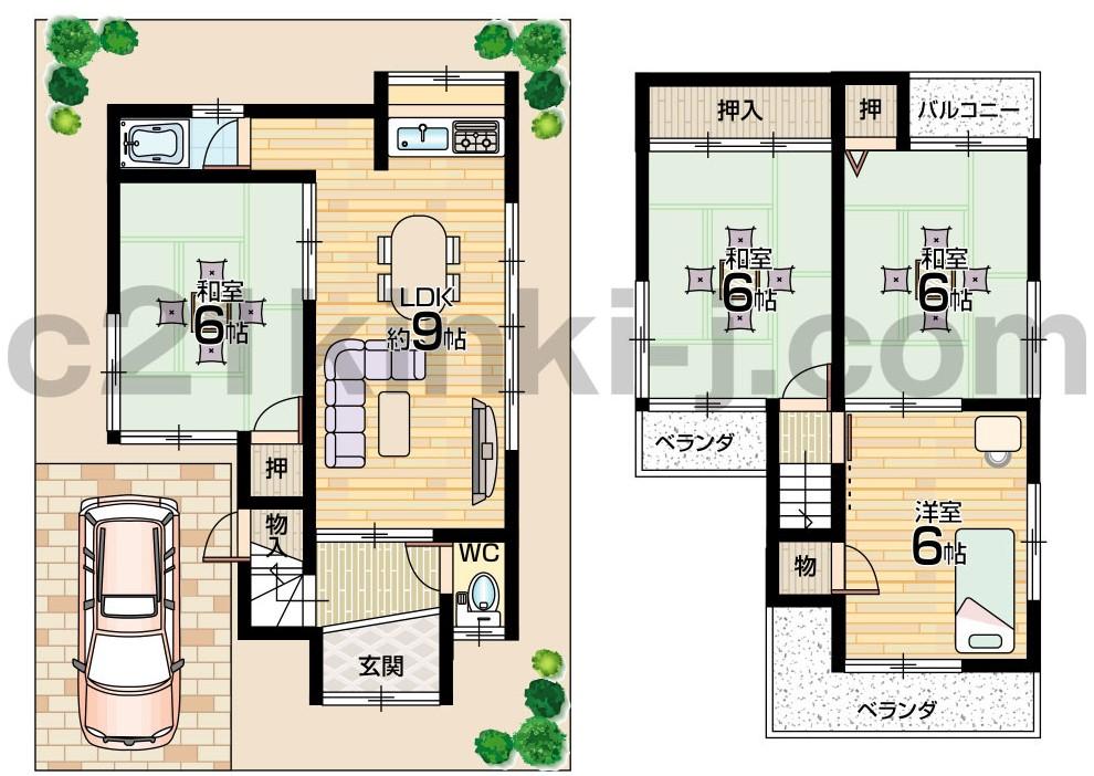 Floor plan. 9.8 million yen, 4LDK, Land area 59.46 sq m , Building area 67.01 sq m floor plan