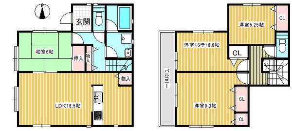 Floor plan. 28,900,000 yen, 4LDK, Land area 132.03 sq m , Building area 102.86 sq m