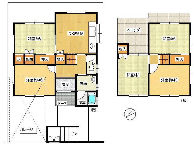 Floor plan. 11.8 million yen, 5DK, Land area 100.74 sq m , Building area 82.89 sq m