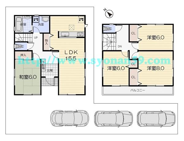 Floor plan. 33,800,000 yen, 4LDK, Land area 142.96 sq m , Building area 102.68 sq m floor plan