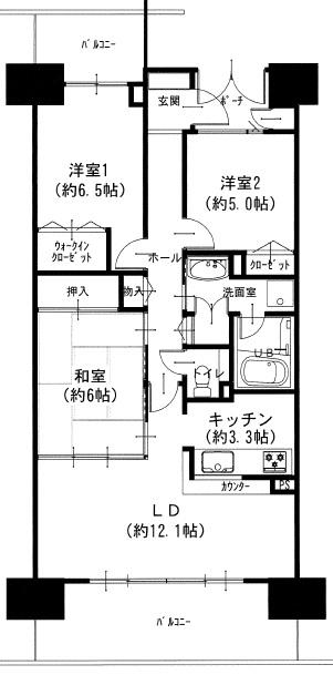 Floor plan. 3LDK, Price 16.8 million yen, Occupied area 75.08 sq m , Balcony area 17.45 sq m