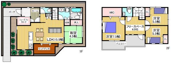Floor plan. 35,800,000 yen, 4LDK, Land area 103.44 sq m , Building area 100.6 sq m