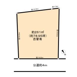Compartment figure. Land price 29,800,000 yen, Land area 261 sq m