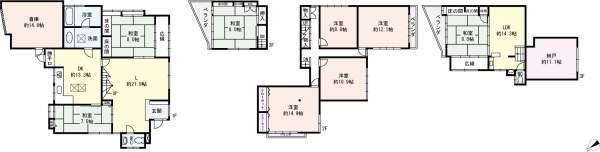 Floor plan. 75,800,000 yen, 8LDK, Land area 441.76 sq m , There is a building area of 333.87 sq m LDK about 35.2 Pledge