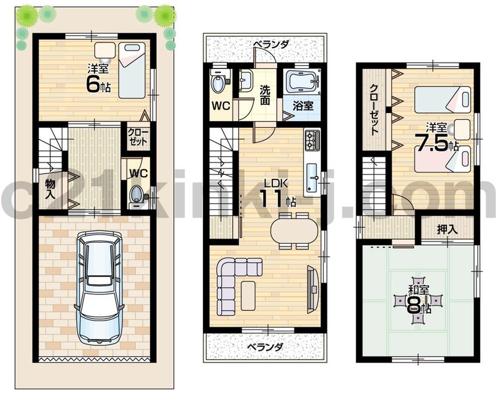 Floor plan. 14.8 million yen, 3LDK, Land area 51.57 sq m , Building area 88.06 sq m floor plan