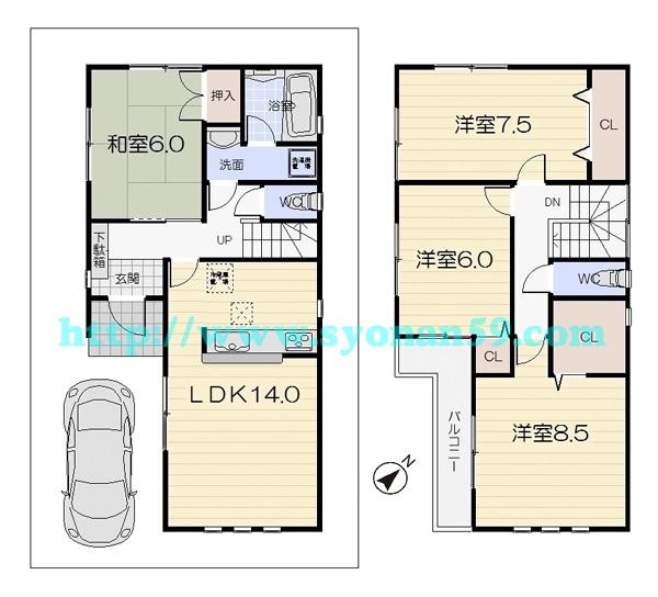 Floor plan. 21.5 million yen, 4LDK, Land area 100.51 sq m , Building area 98.01 sq m floor plan