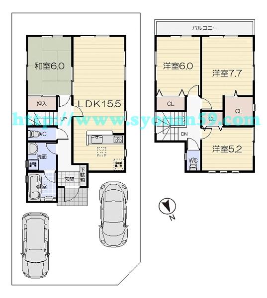 Floor plan. 34,800,000 yen, 4LDK, Land area 114.37 sq m , Building area 95.57 sq m floor plan