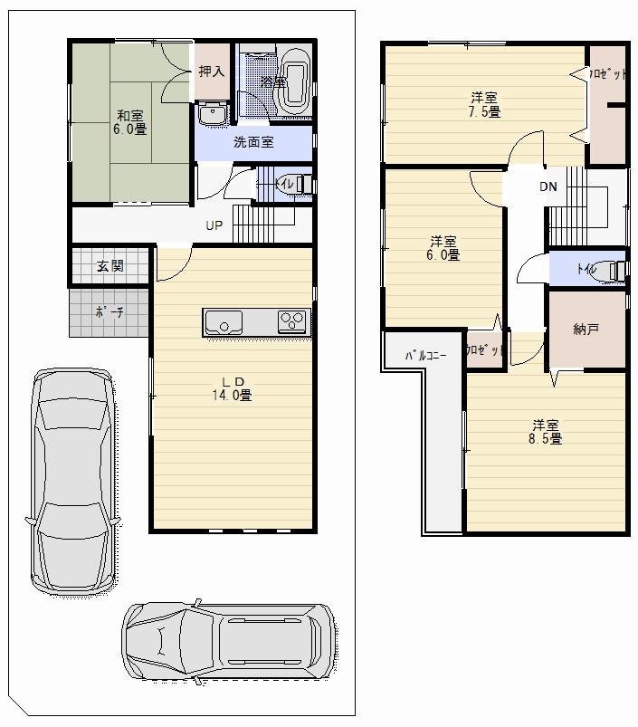 Floor plan. (No. 3 locations), Price 25,800,000 yen, 4LDK, Land area 110.82 sq m , Building area 98.01 sq m