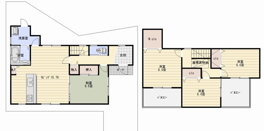 Floor plan. 24,800,000 yen, 4LDK, Land area 129.88 sq m , Building area 104.33 sq m car park with three 4LDK! ! 