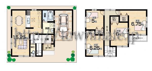 Floor plan. 21,800,000 yen, 4LDK, Land area 81.27 sq m , Building area 101.24 sq m 3 No. Floor