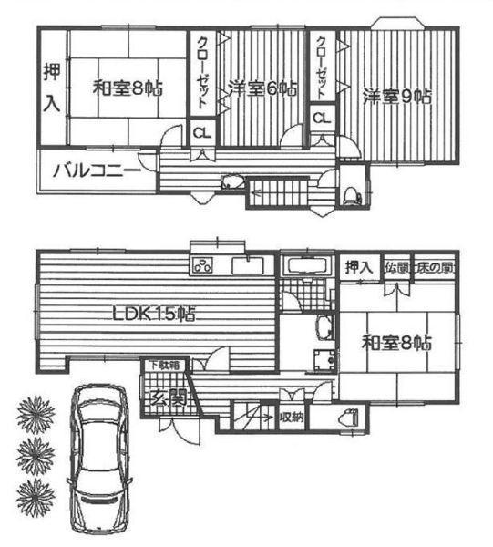 Floor plan. 23,990,000 yen, 4LDK, Land area 145.25 sq m , Building area 114.61 sq m