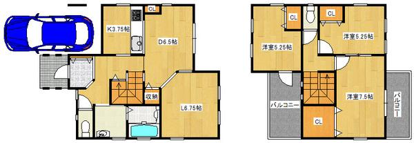 Compartment figure. Land price 12.2 million yen, Land area 97.64 sq m