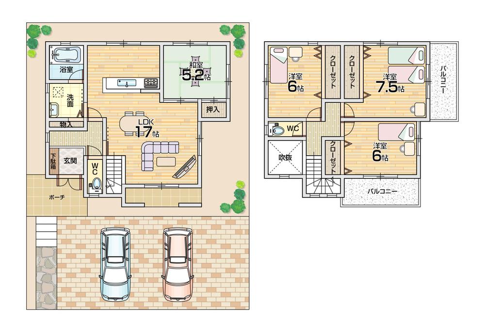 Floor plan. 28.8 million yen, 4LDK, Land area 142.47 sq m , Building area 99.45 sq m floor plan