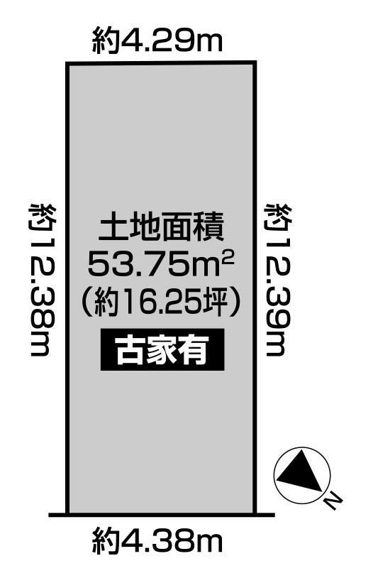 Compartment figure. Land price 3.9 million yen, Land area 53.75 sq m