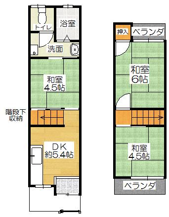 Floor plan. 3.4 million yen, 3DK, Land area 39.67 sq m , Building area 41.74 sq m