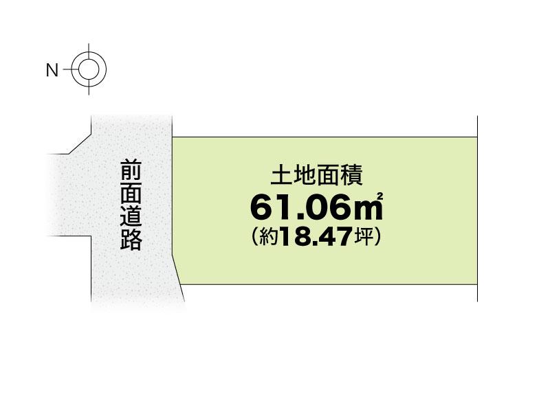 Compartment figure. Land price 6,444,000 yen, Land area 61.06 sq m site area / 61.06 sq m (18.47 square meters)
