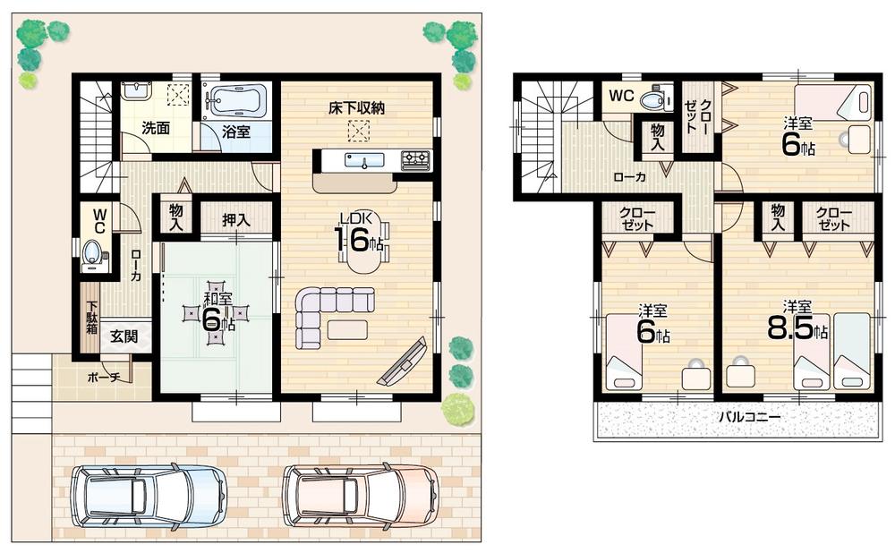 Floor plan. (No. 2 locations), Price 28,900,000 yen, 4LDK, Land area 132.56 sq m , Building area 106.11 sq m
