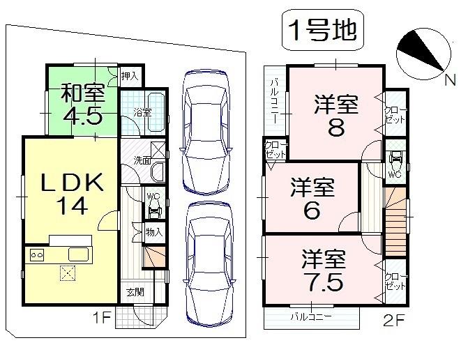Floor plan. (No. 1 point), Price 25,800,000 yen, 4LDK, Land area 100.5 sq m , Building area 90.31 sq m