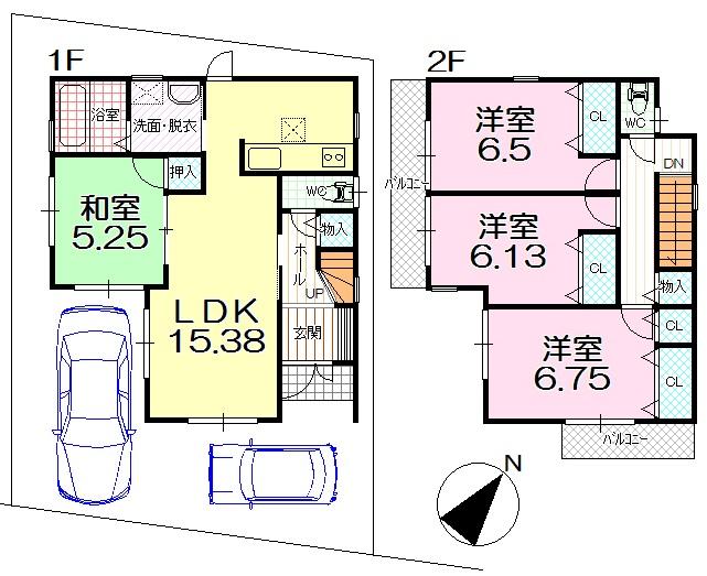 Floor plan. 38,800,000 yen, 4LDK, Land area 100.04 sq m , Building area 94.36 sq m