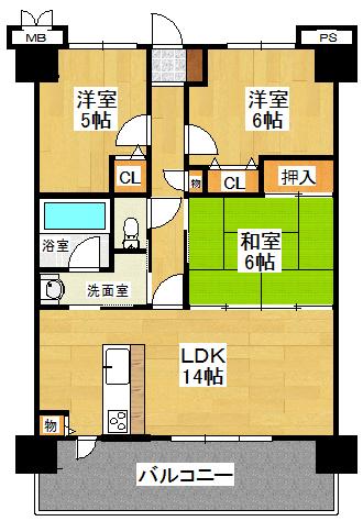 Floor plan. 3LDK, Price 17.3 million yen, Footprint 67.9 sq m