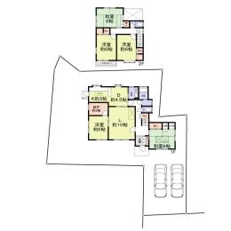 Floor plan. 46,800,000 yen, 5LDK + S (storeroom), Land area 254.32 sq m , Building area 143.28 sq m