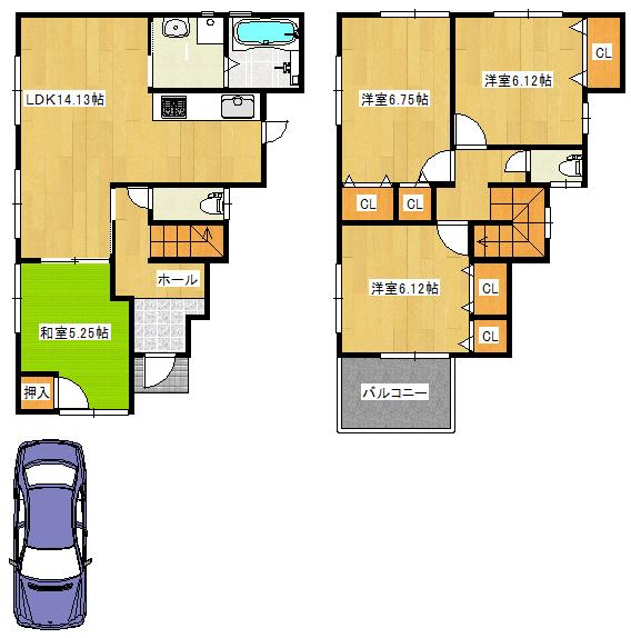Floor plan. 22,800,000 yen, 4LDK, Land area 97.83 sq m , Building area 90.91 sq m   ◆ Floor plan