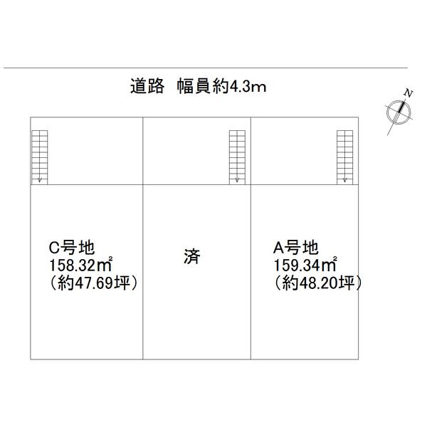 Compartment figure. Land price 48,200,000 yen, Land area 159.34 sq m