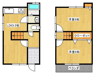 Floor plan. 9 million yen, 2LDK, Land area 49.05 sq m , Building area 51.77 sq m