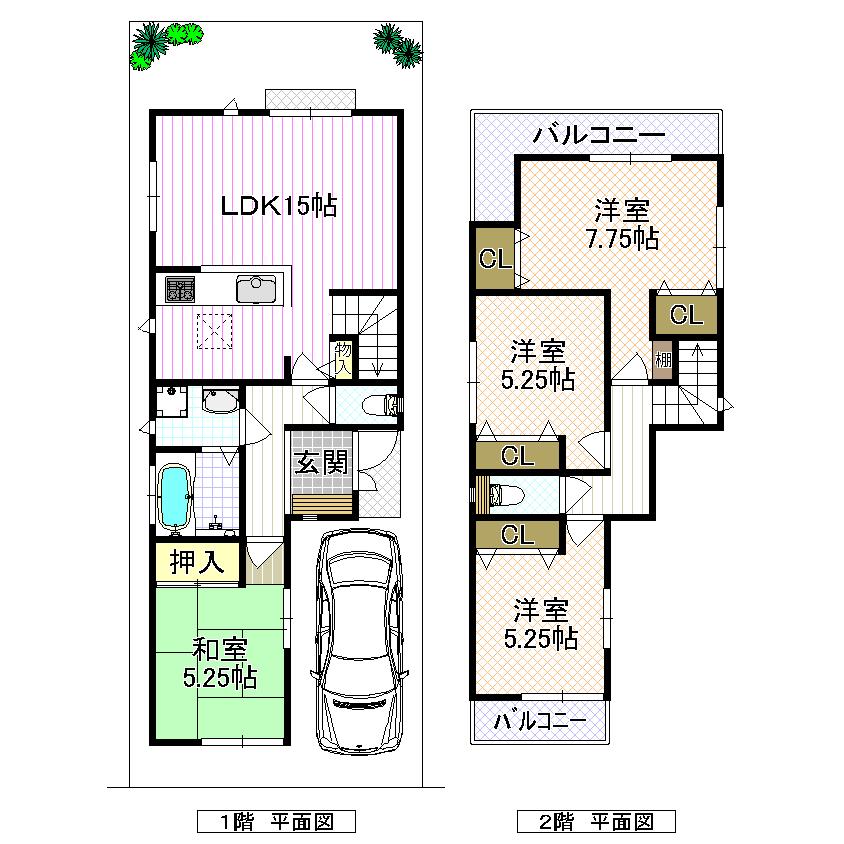 Floor plan. (No. 1 point), Price 26,800,000 yen, 4LDK, Land area 97.75 sq m , Building area 94.39 sq m