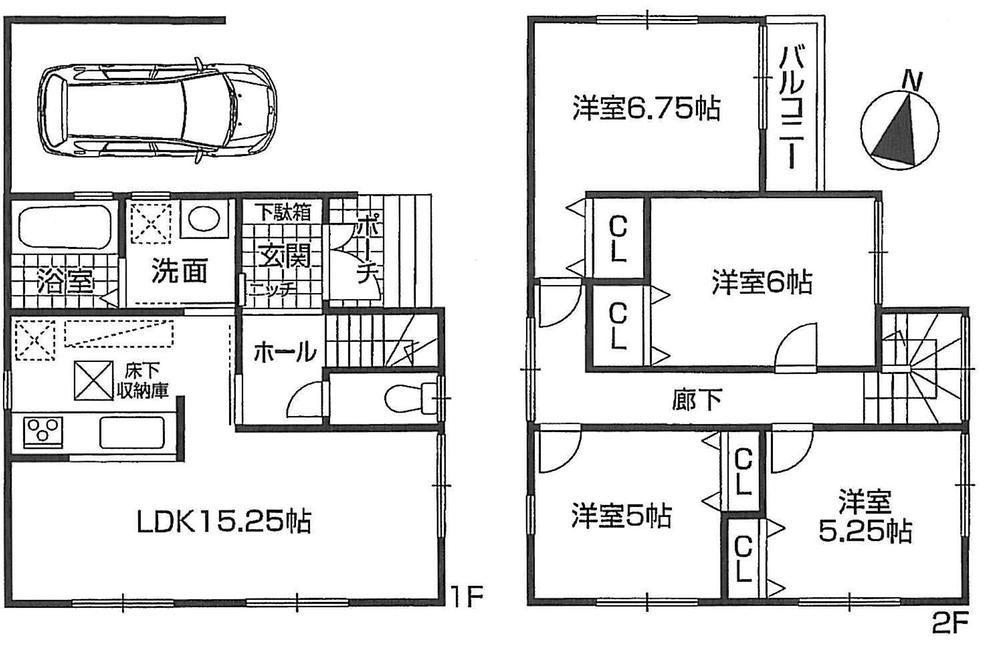 Floor plan. 21,800,000 yen, 4LDK, Land area 81.27 sq m , Building area 101.24 sq m