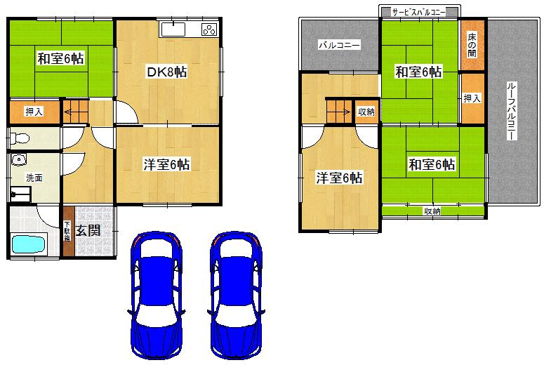 Floor plan. 12.8 million yen, 5DK, Land area 116.4 sq m , Building area 90.72 sq m