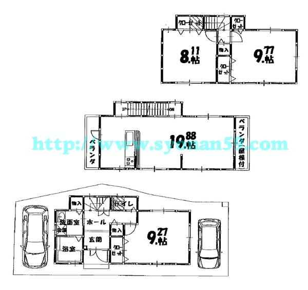 Floor plan. 19,800,000 yen, 3LDK, Land area 77.74 sq m , Building area 109.5 sq m floor plan