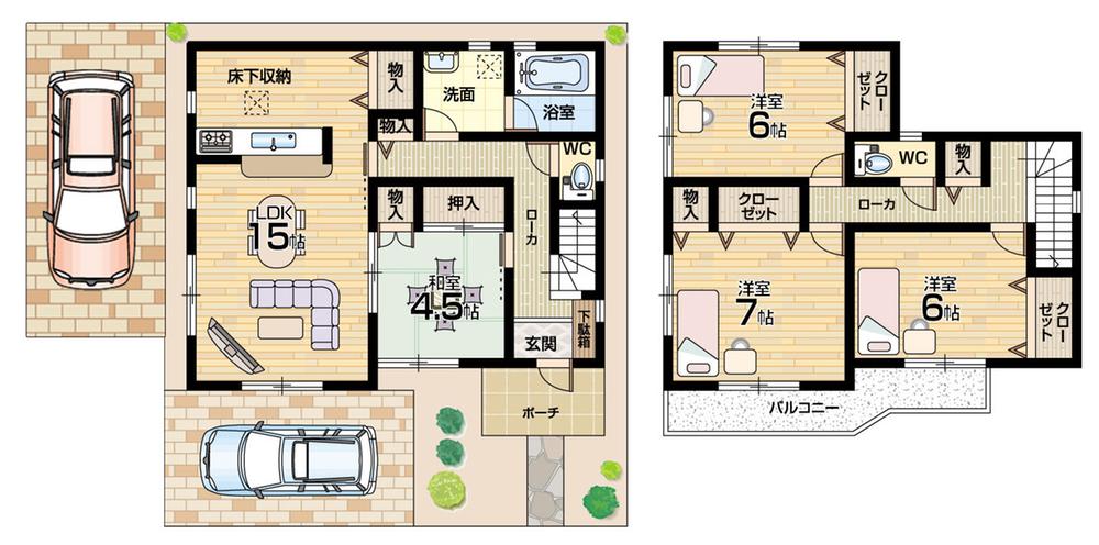 Floor plan. 28.8 million yen, 4LDK, Land area 101.71 sq m , Building area 98.41 sq m