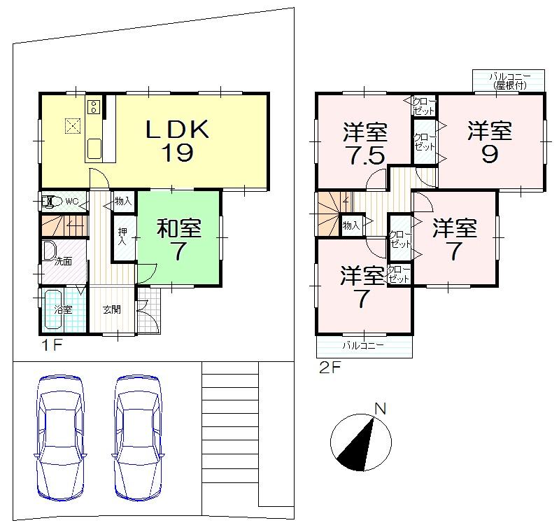 Floor plan. 35,800,000 yen, 5LDK, Land area 200 sq m , Building area 123.12 sq m Floor