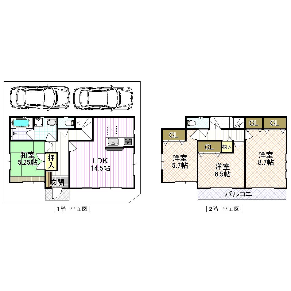 Floor plan. (No. 5 locations), Price 25,800,000 yen, 4LDK, Land area 100.52 sq m , Building area 98 sq m