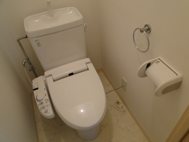 Toilet. It is with a hot-water cleaning and heating function. 