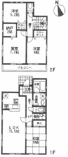 Floor plan. 34,800,000 yen, 4LDK, Land area 114.37 sq m , Building area 95.57 sq m floor plan