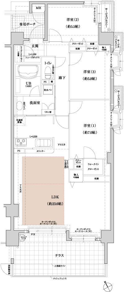 Floor: 3LDK, occupied area: 92.44 sq m, Price: 31.9 million yen