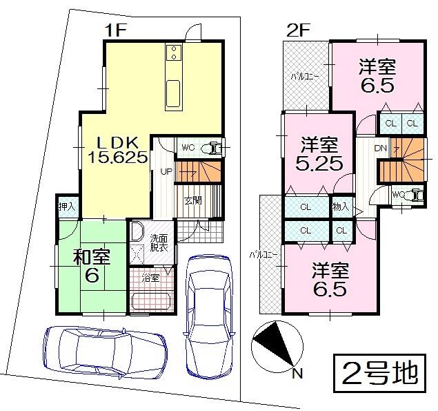 Floor plan. (No. 2 locations), Price 30,800,000 yen, 4LDK, Land area 127.77 sq m , Building area 94.77 sq m