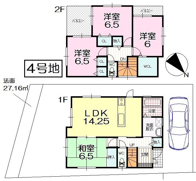 Floor plan. (No. 4 locations), Price 28.8 million yen, 4LDK, Land area 136.99 sq m , Building area 96.39 sq m
